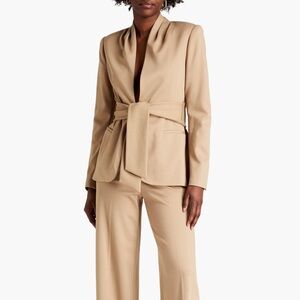 Halston Ana Knit Tie Belted Jacket Size Small